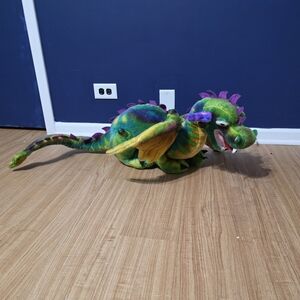 Melissa And Doug  Lifelike Dragon Colorful Rainbow Plush Toy Wings